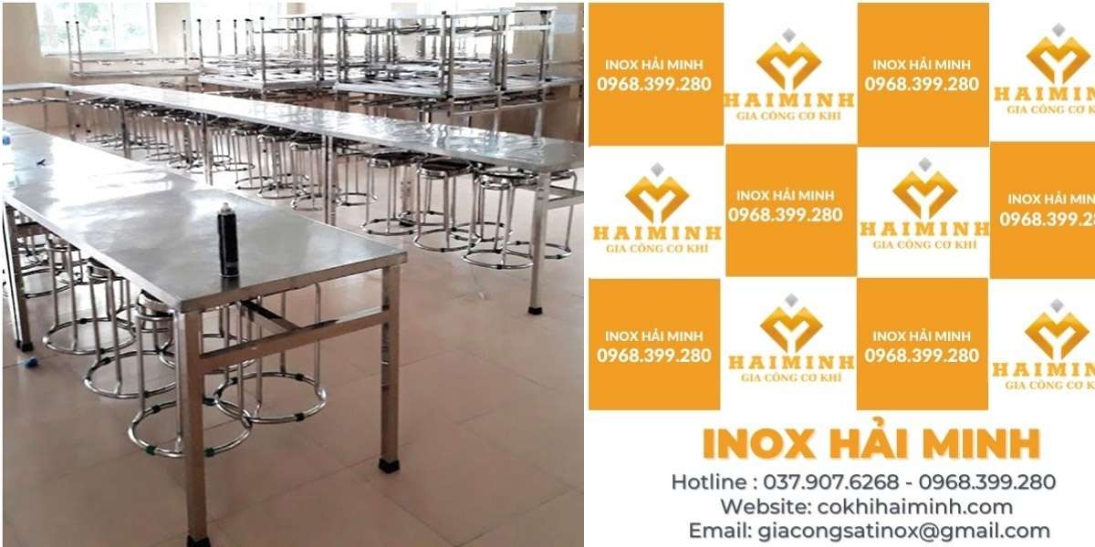 bàn ăn bằng inox 304 cho công nhân