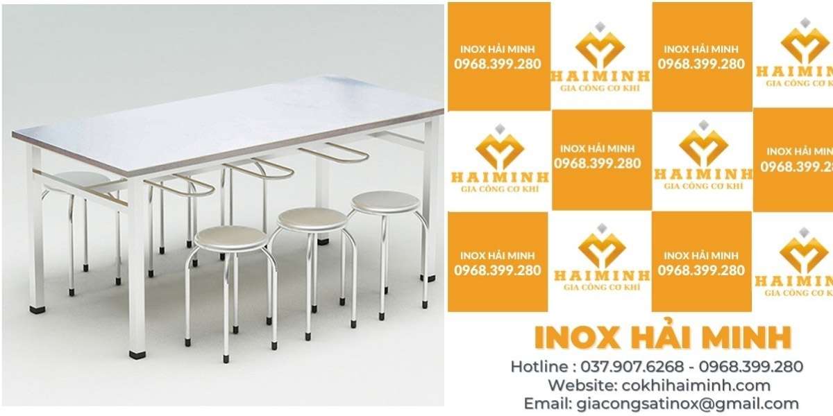 bàn ăn công nghiệp inox