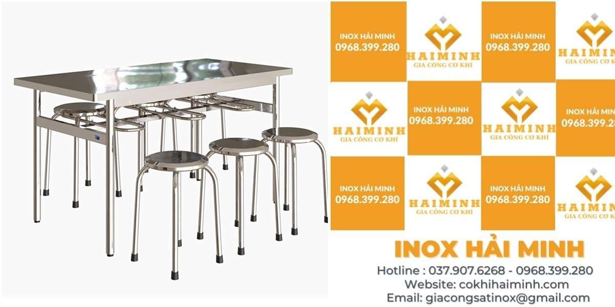 bàn ghế inox công nghiệp