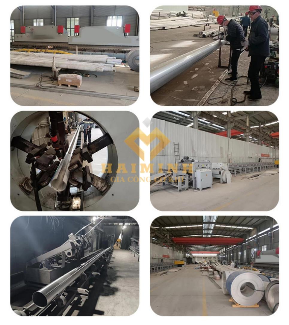 3.2. Công nghệ gia công hiện đại cho cột cờ inox cao 4m